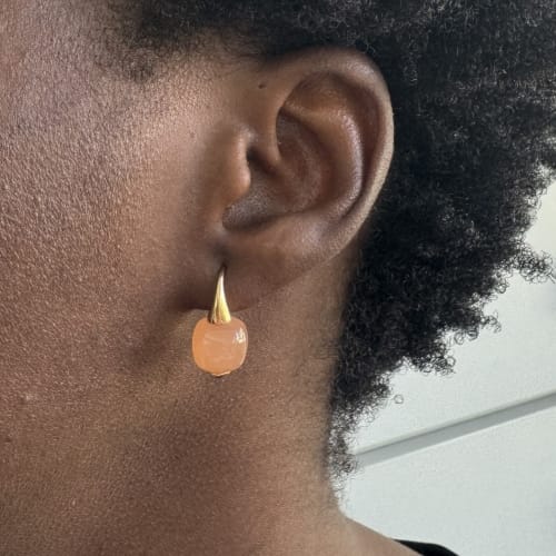 Boucles d'oreilles Doris - Boucles d'oreilles en or rose et pierres de lune 58 Facettes 37569