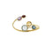 Bracelet Bracelet rigide contrarié en or jaune et pierres précieuses 58 Facettes 41831