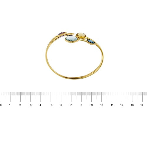 Bracelet Bracelet rigide contrarié en or jaune et pierres précieuses 58 Facettes 41831