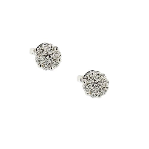 Boucles d'oreilles Gioielli di Valenza - Boucles d'oreilles en or blanc et diamants 58 Facettes 39797