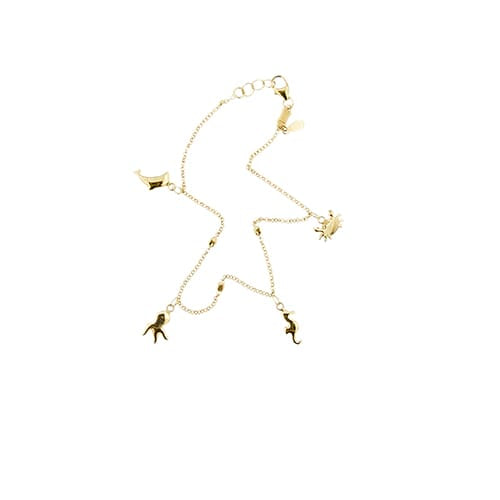 Bracelet Fab - Bracelet charms animaliers marins en or jaune 58 Facettes 33887