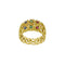 Bague 56 Bague ajourée en or jaune avec rubis, émeraudes, saphirs et diamants 58 Facettes 40254