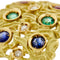 Bague 56 Bague ajourée en or jaune avec rubis, émeraudes, saphirs et diamants 58 Facettes 40254