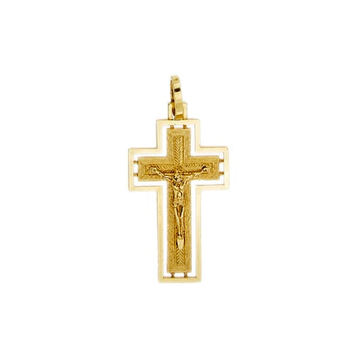 Pendentif Pendentif croix avec Jésus en or jaune 58 Facettes 40764