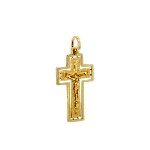 Pendentif Pendentif croix avec Jésus en or jaune 58 Facettes 40764