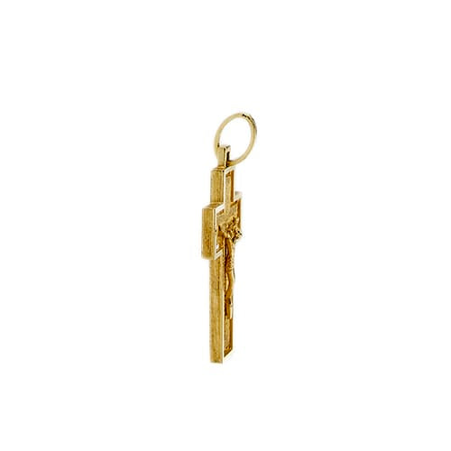 Pendentif Pendentif croix avec Jésus en or jaune 58 Facettes 40764