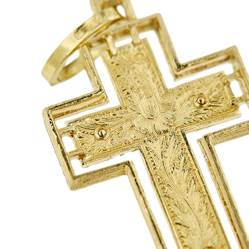 Pendentif Pendentif croix avec Jésus en or jaune 58 Facettes 40764