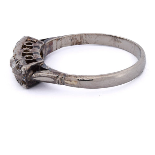 Bague 54 Bague ancienne en or blanc 18 ct et diamants 58 Facettes AN675 (0039)