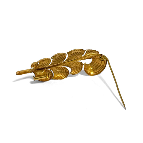 Broche Broche plume en or jaune 58 Facettes REF2561-329