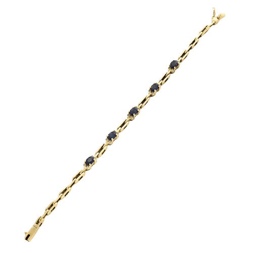 Bracelet Bracelet ligne en or jaune 18K, saphirs et diamants 58 Facettes B250440