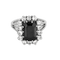 Bague 52 Bague marguerite en or blanc, saphir et diamants 58 Facettes B260316