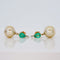 Boucles d'oreilles Boucles d'oreilles en or jaune 14 ct, émeraudes, perles et diamants 58 Facettes E026