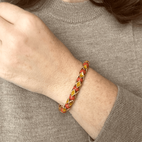 Bracelet Jean et Pierre Bellin - Bracelet en or jaune et corail rouge 58 Facettes REF23101-123