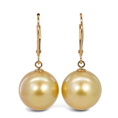 Boucles d'oreilles Boucles d'oreilles en or jaune 585 et perles des mers du Sud 58 Facettes E027