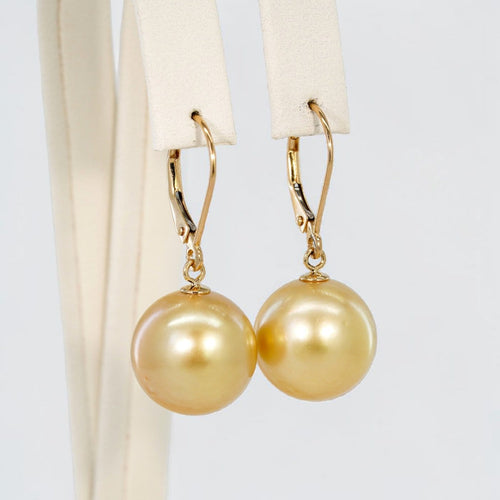 Boucles d'oreilles Boucles d'oreilles en or jaune 585 et perles des mers du Sud 58 Facettes E027