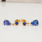Boucles d'oreilles Boucles d'oreilles en or jaune 14 ct, tanzanites et saphirs bleus 58 Facettes E028