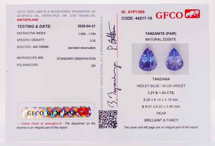 Boucles d'oreilles Boucles d'oreilles en or jaune 14 ct, tanzanites et saphirs bleus 58 Facettes E028