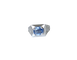 Bague 53 Art Déco - Bague chevalière en platine, saphir de Ceylan et diamants 58 Facettes