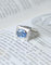 Bague 53 Art Déco - Bague chevalière en platine, saphir de Ceylan et diamants 58 Facettes