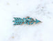 Broche Broche Flèche Ancienne Turquoises et Perles sur Or Rose 58 Facettes