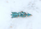 Broche Broche Flèche Ancienne Turquoises et Perles sur Or Rose 58 Facettes