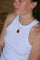Collier Collier Pendentif Art Déco Diamant Cornaline et Perles sur Argent 58 Facettes