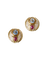 Boucles d'oreilles en or jaune, saphirs, rubis et diamants