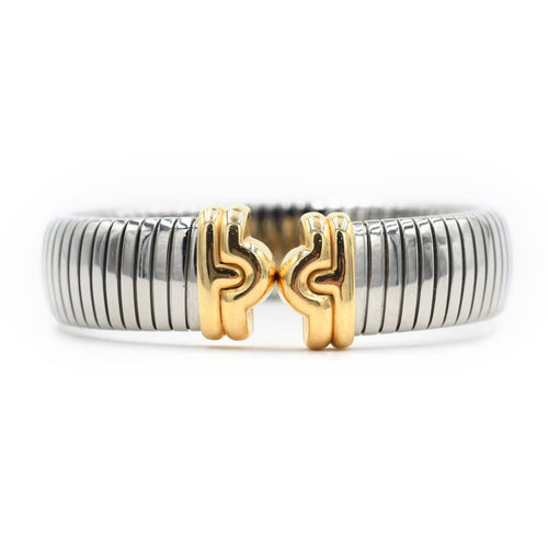 Bracelet Bulgari Parentesi - Bracelet en acier et or jaune 58 Facettes 21918