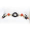 Bracelet Bracelet en or jaune 14 ct, diamants, corail et onyx 58 Facettes 23160