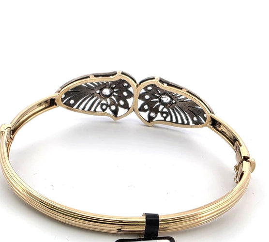 Bracelet Bracelet rigide victorien en or jaune, argent et diamants 58 Facettes 144/26 C