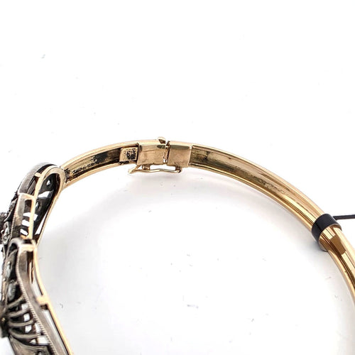 Bracelet Bracelet rigide victorien en or jaune, argent et diamants 58 Facettes 144/26 C