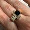 Bague 66 Bague Tank asymétrique en or jaune saphir et diamants 58 Facettes REF2215