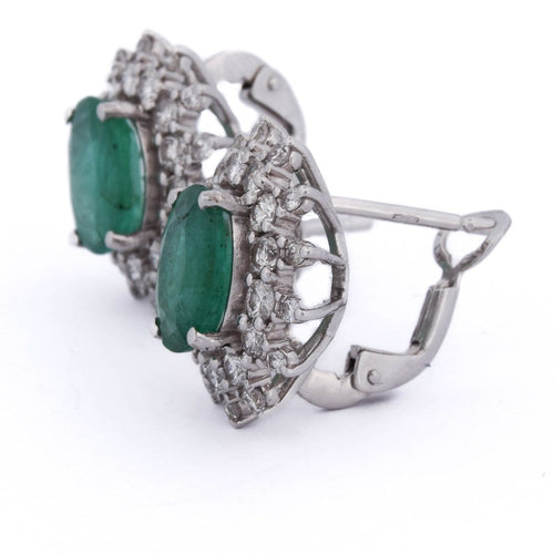 Boucles d'oreilles Boucles d'oreilles en or 18 kt, émeraudes et diamants 58 Facettes OR240 (05619)