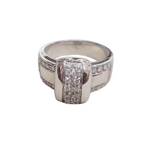 Bague 54 Bague en or blanc 18k et diamants 58 Facettes S106