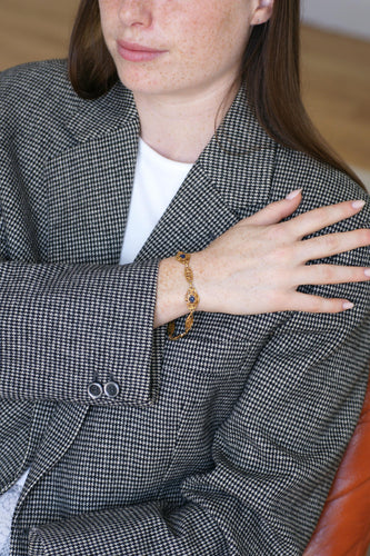 Bracelet Belle Époque - Bracelet guirlande en or jaune et saphirs 58 Facettes