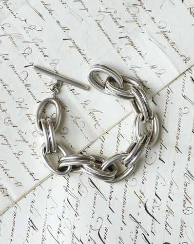 Bracelet Bracelet Gourmette Ovale Articulé Argent Massif Années 70 58 Facettes