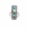 Bague 52.5 Bague rectangulaire perle, émeraudes et diamants en or rose et argent 58 Facettes REF2207