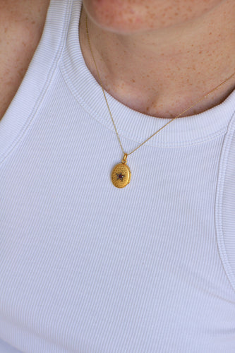 Pendentif Médaillon étoile - Pendentif en or jaune, rubis, saphir et diamants 58 Facettes