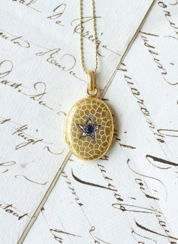 Pendentif Médaillon étoile - Pendentif en or jaune, rubis, saphir et diamants 58 Facettes