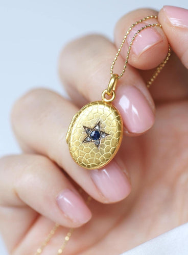 Pendentif Médaillon étoile - Pendentif en or jaune, rubis, saphir et diamants 58 Facettes