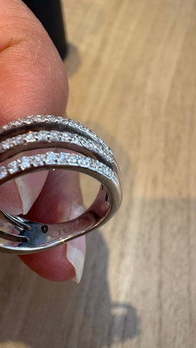 Bague 47 Tous - Bague en or blanc et diamants 58 Facettes Bague 001