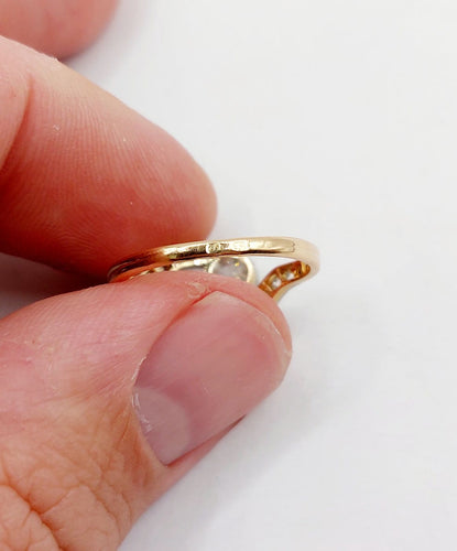 Bague 51.5 Bague toi et moi antique en or 18k, platine et diamants 58 Facettes A07306