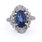 Bague 55 Bague vintage en platine avec saphir et diamants 58 Facettes AN580 '(00029)