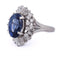 Bague 55 Bague vintage en platine avec saphir et diamants 58 Facettes AN580 '(00029)