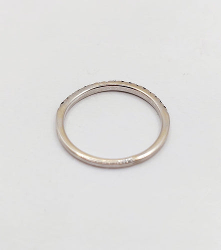 Bague 49.5 Demi-alliance vintage - Bague en or blanc 18K et saphirs bleus 58 Facettes A07412