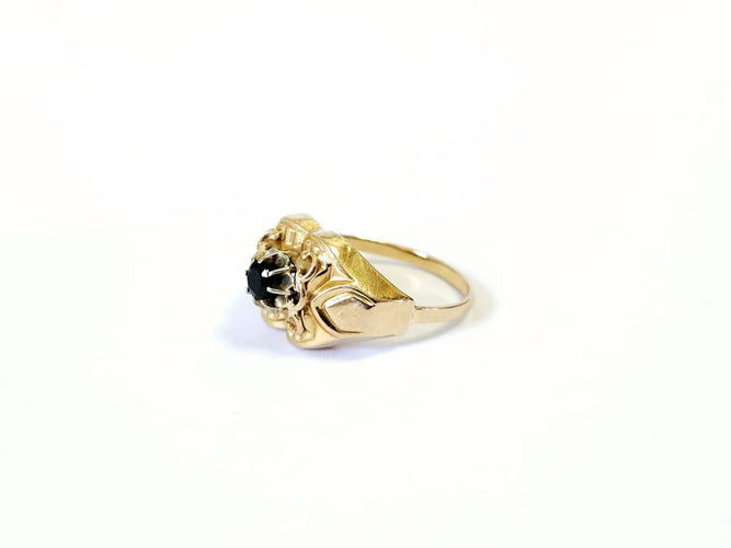 Bague 56 Bague Tank en or jaune 18 carats et saphir 58 Facettes NIM20260219 - 125