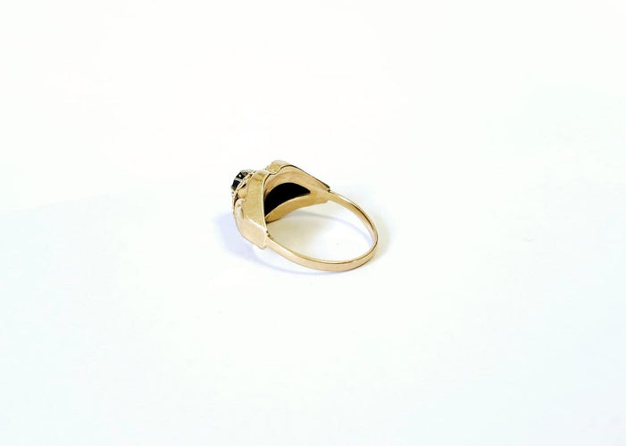 Bague 56 Bague Tank en or jaune 18 carats et saphir 58 Facettes NIM20260219 - 125