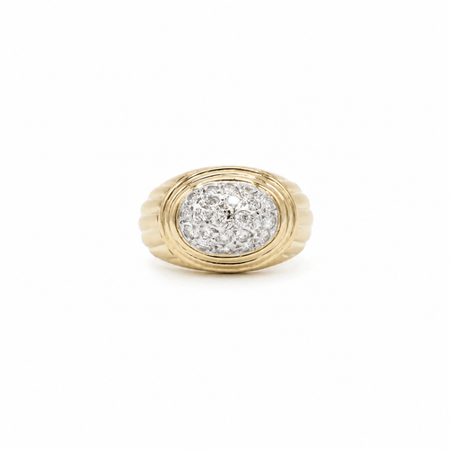 Bague 56 Bague dôme en or jaune et diamants 58 Facettes 1.0001546/1