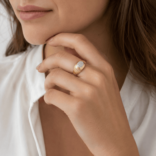 Bague 56 Bague dôme en or jaune et diamants 58 Facettes 1.0001546/1