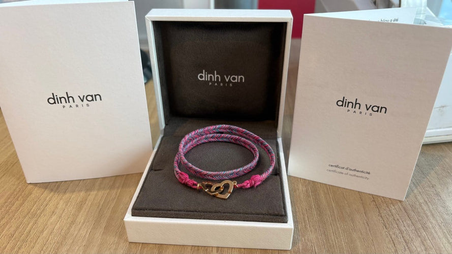 Bracelet Dinh Van - Bracelet cordon Double Cœurs R13 en or 58 Facettes Bracelet 001